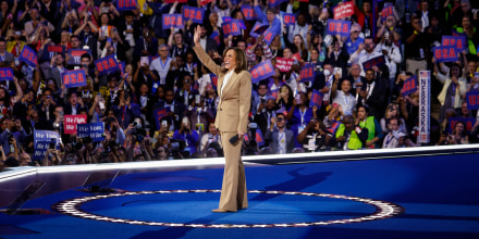 La candidata demócrata y vicepresidenta, Kamala Harris, en el primer día de la convención de su partido, el 19 de agosto de 2023 en Chicago, Illinois.