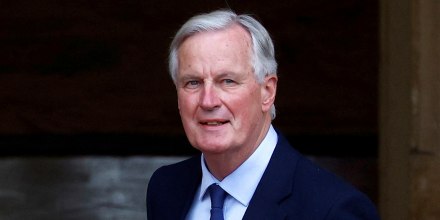 New French prime minister Michel Barnier arrives for the handover ceremony, Thursday, Sept. 5, 2024 in Paris.