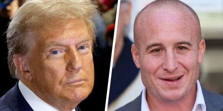 A composite of Donald Trump and Max Rose.