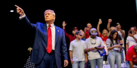 Former President Donald Trump at a campaign rally in Savannah, Ga.