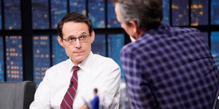 Steve Kornacki during an interview with host Seth Meyers on Nov. 9, 2022.