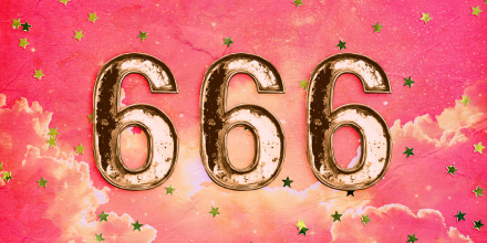 the numbers 666 on a sky background