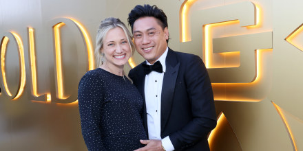 Kristin Hodge and Jon M. Chu attend Gold Gala 2024 at The Music Center on May 11, 2024 in Los Angeles, California.