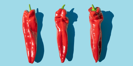 peppers on the blue background