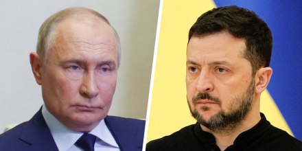 Russian President Vladimir Putin and Ukrainian President Volodymyr Zelenskyy. 