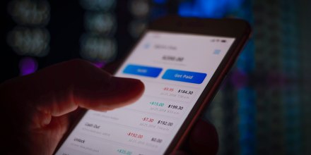 A mobile banking application on a smartphone.
