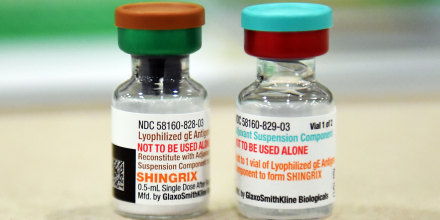 Two vials of Shingrix