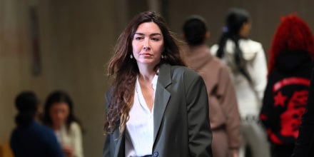 Miriam Haley on her way to the courtroom