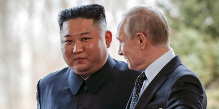 Vladimir Putin and Kim Jong Un.