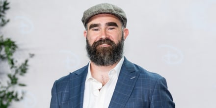 Jason Kelce attends the 2025 Disney Upfront at Javits Center on May 13, 2025 in New York City. 
