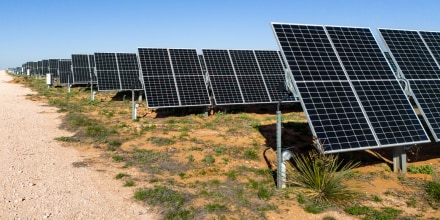 A view of solar panels outside