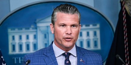 Image: Defense Secretary Pete Hegseth speaks during a news conference 