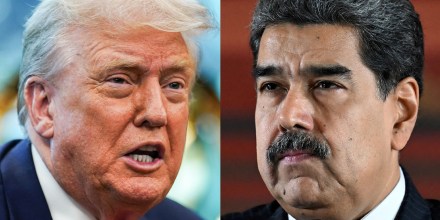COMPOSITE
LEFT: US President Donald Trump speaks in the Oval Office of the White House in Washington, DC, US, on Thursday, Aug. 14, 2025. Photographer: Will Oliver/EPA/Bloomberg via Getty Images
RIGHT: Venezuela's President Nicolas Maduro looks on during a meeting at the National Assembly in Caracas on August 22, 2025. (Photo by Juan BARRETO / AFP) (Photo by JUAN BARRETO/AFP via Getty Images)
