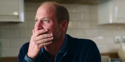 Prince William becomes emotional hearing the story of a man's suicide in a recent film released by the royals for World Mental Health Day. 