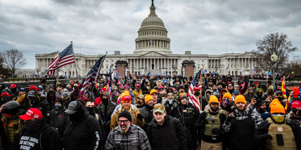 Pro-Trump protesters gather in front of the U.S. Capitol Building on Jan. 6, 2021. 