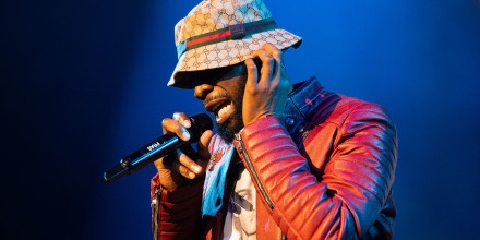 Pras Michel performs with The Fugees in 2023.