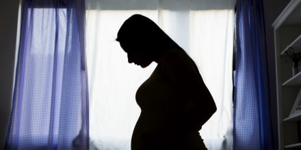 silhouette of pregnant woman