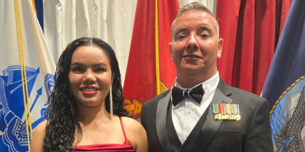 Retired Marine Staff Sgt. Samuel Shasteen with his wife, Chanidaphon Sopimpa.