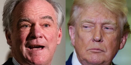Sen. Tim Kaine; President Donald Trump.