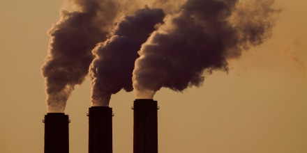 Emissions rise from the smokestacks at the Jeffrey Energy Center coal power plant 