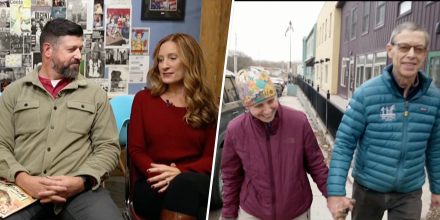 Two couples who met through personal ads.