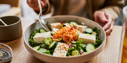 An Organic tofu salad plate
