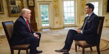 President Donald Trump speaks to NBC's Tom Llamas