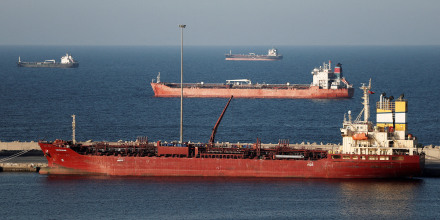 Luojiashan tanker sits anchored in Muscat, as Iran vows to close the Strait of Hormuz, in Muscat