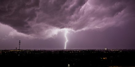 Lightning flashes.
