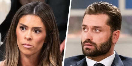 A split composite image of Taylor Frankie Paul, left, and Dakota Mortensen
