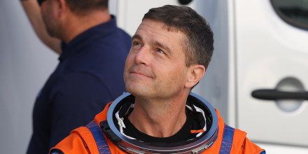 Artemis II crew member commander Reid Wiseman during a rehearsal walkout from the Neil A. Armstrong Operations and Checkout Building at NASA’s Kennedy Space Center on December 20, 2025 in Cape Canaveral, Florida.