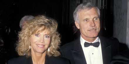 Jane Fonda and Ted Turner at the Volunteers of America's First Annual Glasnost Award Salute to Ted Turner on March 22, 1990 in Beverly Hills.