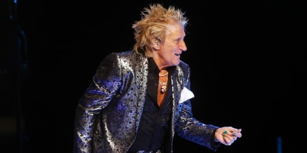 Rod Stewart performs onstage