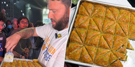 Roy Donk, owner of Good Baklava, is gaining attention on the internet for passing out his product at Knicks games.