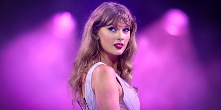 Taylor Swift performs onstage during "Taylor Swift | The Eras Tour" at Wembley Stadium on August 15, 2024 in London
