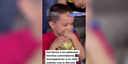 Colombianos apoyaron a un niño de Uzbekistán que lloraba por la derrota