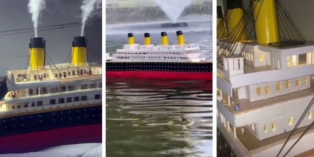 Un inmigrante latino construye una réplica del Titanic con reciclaje