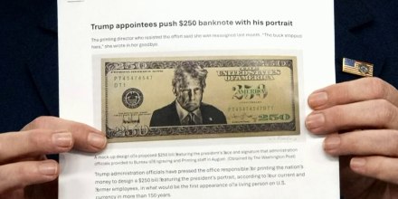 Funcionarios presionaron al Tesoro para crear un billete de $250 con la cara de Trump
