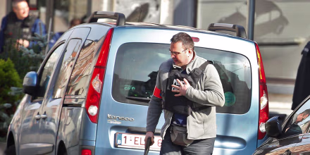 Image: Police at the scene where shots were fired during a police search of a house in the suburb of Forest near Brussels, Belgium, March 15, 2016.