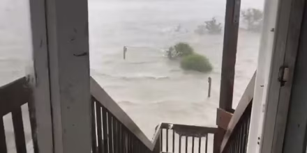 Jeanette Rivera captured this view of waters rising outside her house in Sneads Ferry, North Carolina.