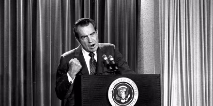 President Richard Nixon announces that he will not allow his legal counsel, John Dean, to testify on Capitol Hill on the Watergate investigation in 1973.