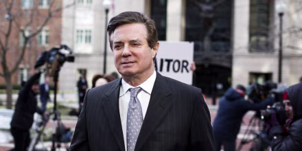 Image: Paul Manafort exits the District Courthouse in Alexandria, Virginia, on March 8, 2018.