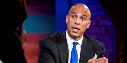 Image: Sen. Cory Booker, D-NJ, speaks at the Black Economic Alliance Forum in Charleston on June 15, 2019.
