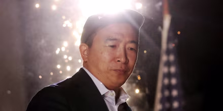Image: Andrew Yang attends a campaign rally in Los Angeles on Sept. 30, 2019.