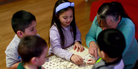 Image: Children participated in a learning game at the Brilliant Detroit community center in Detroit's Southwest neighborhood.