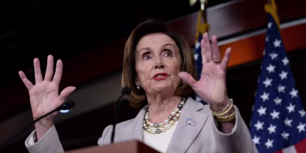 Image: U.S. House Speaker Pelosi speaks during a news conference on Capitol Hill in Washington
