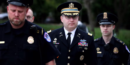 Image: Lt. Col. Alexander Vindman, director for European Affairs at the National Security Council, arrives at the Capitol for a deposition on Oct. 29, 2019.