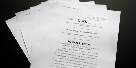 Image: The articles of impeachment against President Donald Trump.