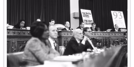 Democratic members of the House Intelligence Committee listen as Chairman Adam Schiff, D-Calif., questions a witness as part of the panel's impeachment investigation into President Donald Trump on Nov. 13.