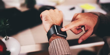 Man using smart watch